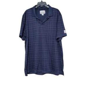 Adidas Adicross Blue Plaid Polo Golf Shirt, Size 2XL